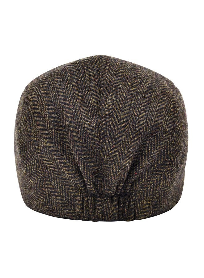 STARANCE Men's Flat Cap Wool Tweed Driving Irish Newsboy Hat (Herringbone Coffee) - Image 5